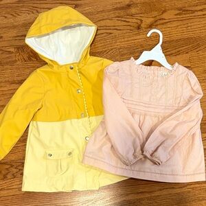 Cynthia Rowley Girls Yellow Two-Tone Hooded Raincoat